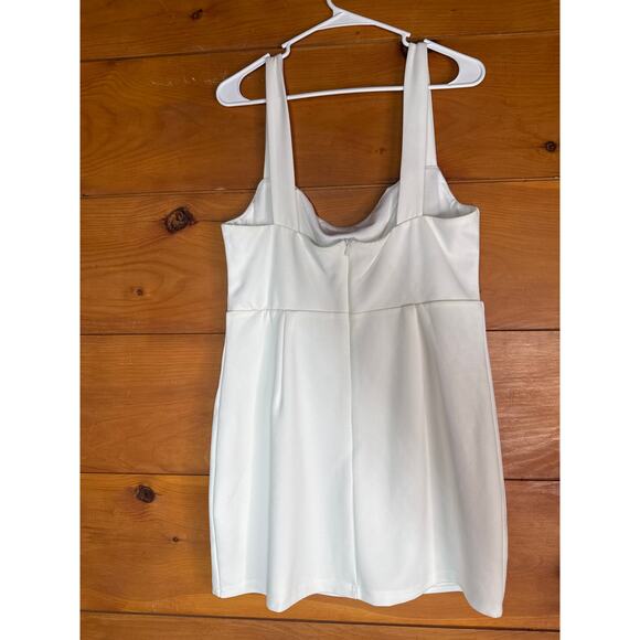 NWT Lulus Social Sensation White Square Neck Mini Bodycon Dress Classic Size S - Picture 3 of 5